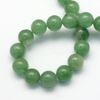 Natural Green Aventurine Smooth Round Beads Strands G-S150-6mm-1
