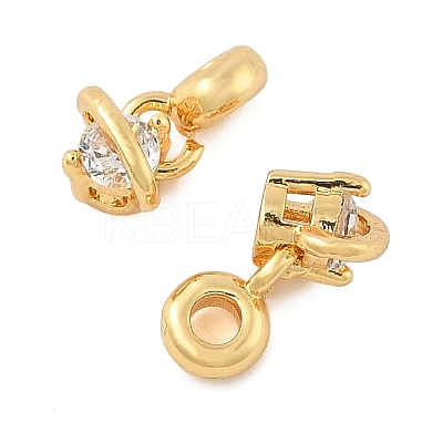 Brass Micro Pave Cubic Zirconia Pendants KK-U056-13G-1