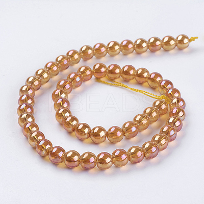Electroplate Glass Beads Strands GLAA-K025-FR-6mm-A-1
