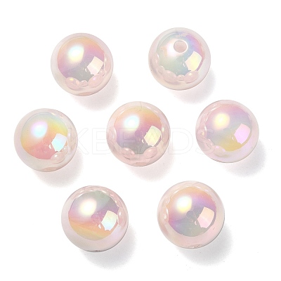 UV Plating Rainbow Iridescent Acrylic Beads PACR-E001-03H-1