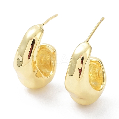 Rack Plating Brass Twist Teardrop Stud Earrings EJEW-B027-13G-1