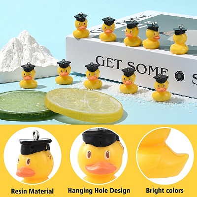 10Pcs Graduation Theme Resin Pendants RESI-YW0004-71-1