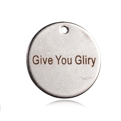 Non-Tarnish Spray Painted 201 Stainless Steel Pendants STAS-F090-06P-1