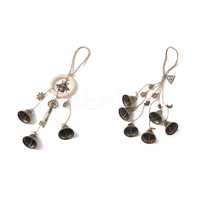 Iron Halloween Witch Bells Pendant Decorations HJEW-JM02001-1