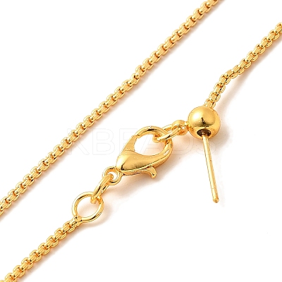 1.5mm Rack Plating Brass Box Chain Adjustable Slider Necklaces for Women Men MAK-L044-05G-1