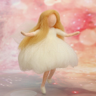 Fairy Wool Felt Needle Felting Kit with Instructions DOLL-PW0004-08-1