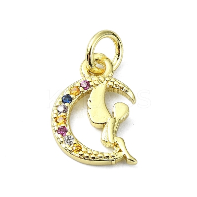 Brass Micro Pave Cubic Zirconia Pendants KK-H475-15G-01-1