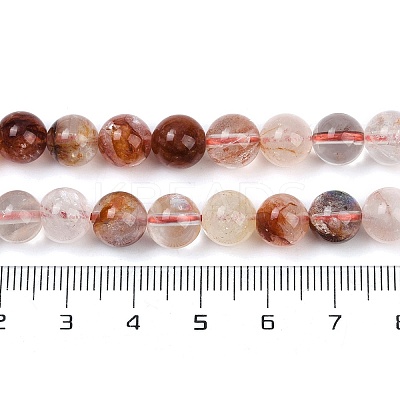 Natural Hematoid Quartz/Ferruginous Quartz Beads Strands G-U026-A09-8mm-1