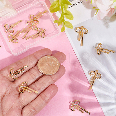12Pcs Brass Micro Pave Clear Cubic Zirconia Pendants KK-BBC0022-12-1