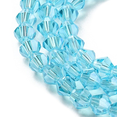 Transparent Electroplate Glass Beads Strands GLAA-F029-4mm-C20-1