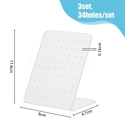Frosted Slant Back Acrylic Earring Display Stands EDIS-WH0030-16-1