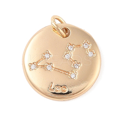 Brass with Clear Cubic Zirconia Pendants LS-KK-N256-24E-G-1