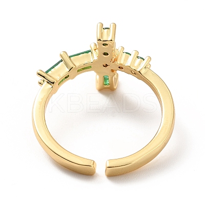 Rhinestone Cross Open Cuff Ring RJEW-M142-07G-1