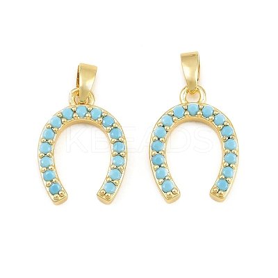 Brass Micro Pave Light Sky Blue Cubic Zirconia Pendants X-CU-CBABDE1-08G-1