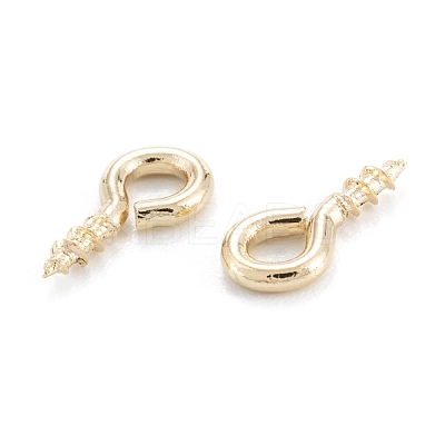 Brass Screw Eye Pin Peg Bails KK-D063-03G-1