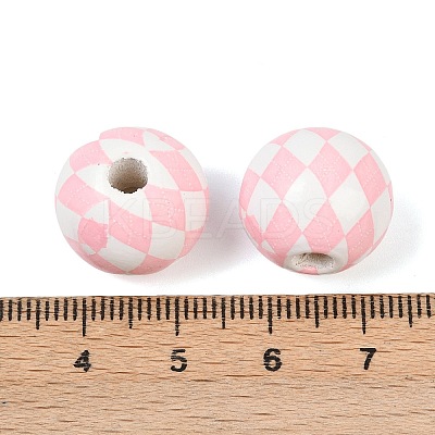 Christmas Printed Schima Wood European Beads WOOD-I015-01G-1