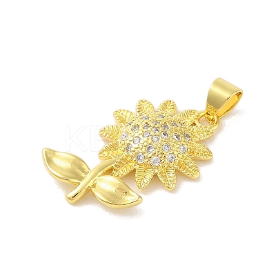 Rack Plating Brass Micro Pave Cubic Zirconia Pendants KK-S380-29G-01-1