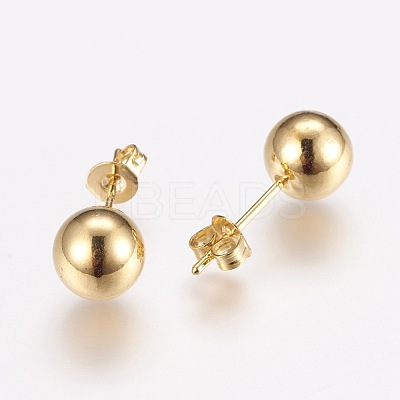 Brass Ear Studs EJEW-E213-D-11G-1
