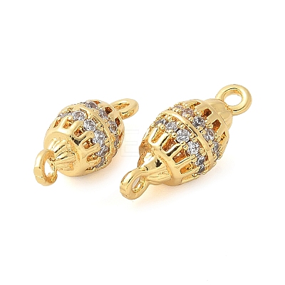Brass Micro Pave Cubic Zirconia Connector Charms KK-U056-25G-1