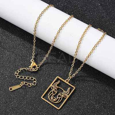 304 Stainless Steel Necklace NJEW-D330-01G-02-1