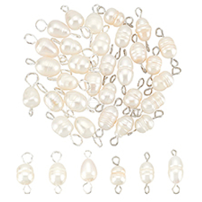 30Pcs 2 Styles Natural Cultured Freshwater Pearl Bead Links Connectors FIND-PH0021-35-1