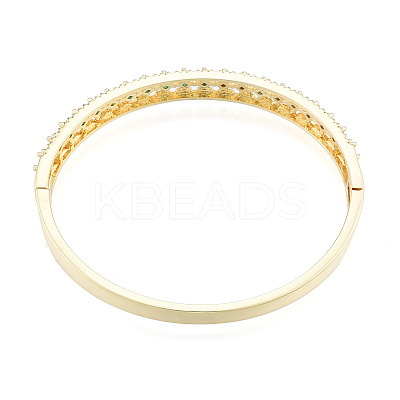 Cubic Zirconia Rhombus Hinged Bangle BJEW-N014-013-1