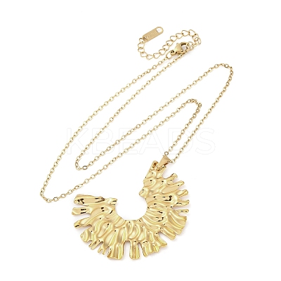 Exaggerated Semicircle 304 Stainless Steel Pendant Necklaces NJEW-M096-27G-1