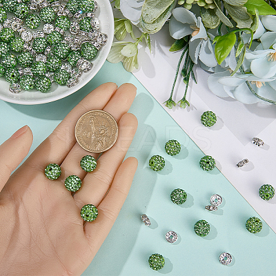 DIY Round Polymer Clay Rhinestone & Rhinestone Rondelle Spacer Beads Jewelry Making Findings Kits DIY-SC0027-50D-1