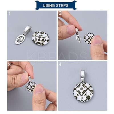 Tibetan Style Alloy Glue-on Flat Pad Bails X-LF10728Y-NF-1