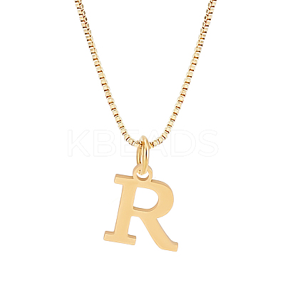 1pc 304 Stainless Steel Letter Pendant Necklaces NJEW-LP0001-38R-G-1