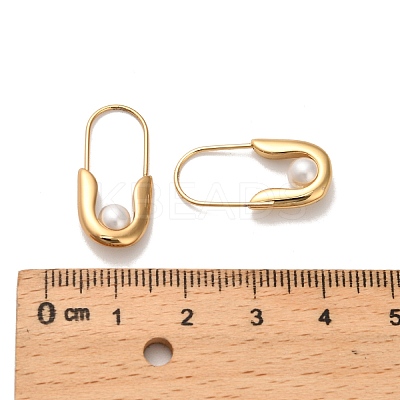Oval Plastic Imitation Pearl Hoop Earrings EJEW-P316-16G-1