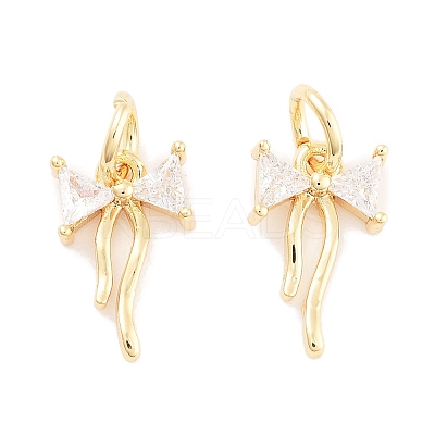 Brass Micro Pave Cubic Zirconia Pendants KK-P271-23G-1