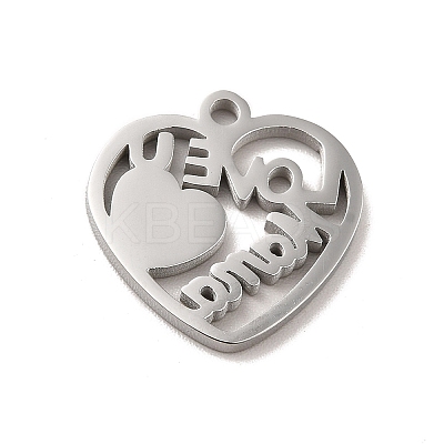 Non-Tarnish Mother's Day Theme 304 Stainless Steel Pendants STAS-E171-03P-07-1
