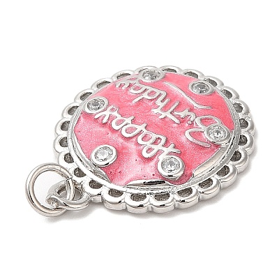 Brass Micro Pave Cubic Zirconia Pendants KK-Q775-20P-1