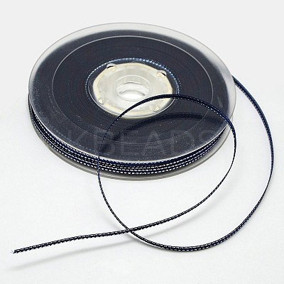 Double Edge Silver Thread Grosgrain Ribbon for Wedding Festival Decoration SRIB-L012-9mm-370-1