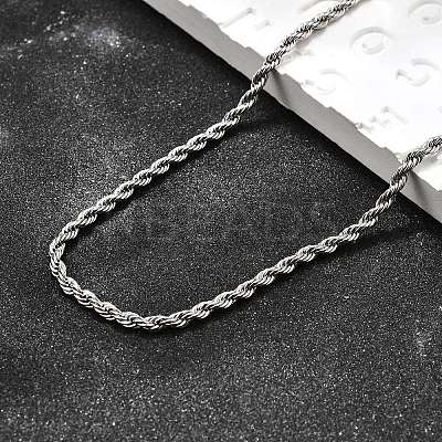 Tarnish Resistant 304 Stainless Steel Rope Chain Necklaces LS-STAS-S029-01-1