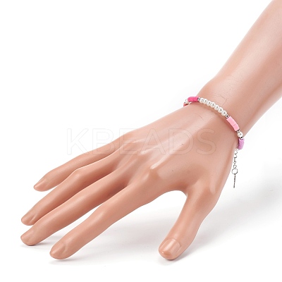 Polymer Clay Heishi Beaded Bracelets BJEW-JB06131-1