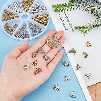 96pcs 6 style Tibetan Style Alloy Pendants TIBEP-PH0001-55-1