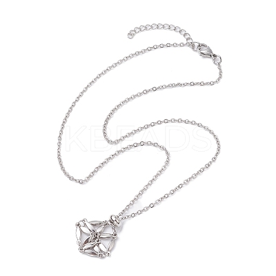 3Pcs 3 Style 304 Stainless Steel & Brass Macrame Pouch Empty Stone Holder for Pendant Necklaces Making NJEW-JN04442-1