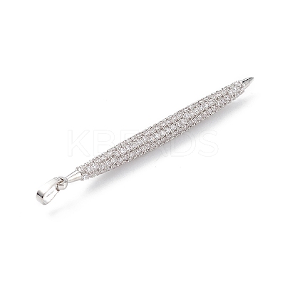 Rack Plating Brass Micro Pave Clear Cubic Zirconia Big Pendants KK-L155-63P-1
