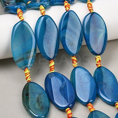 Natural Banded Agate Beads Strands G-F825-H01-01A-1