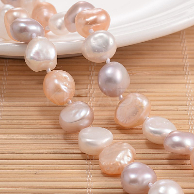 Natural Pearl Nuggets Beaded Necklace NJEW-P126-A-01D-01-1