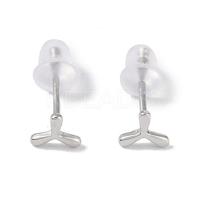 Anti-Tarnish Rhodium Plated Windmill 999 Fine Silver Stud Earrings for Women LS-EJEW-S215-10P-1