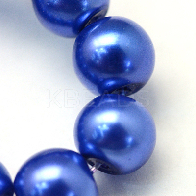 Baking Paint Pearlized Glass Pearl Round Bead Strands HY-Q003-10mm-28-1