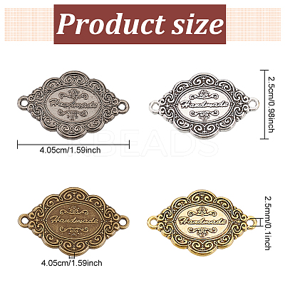 40Pcs 4 Colors Alloy Connector Charms DIY-FG0004-24-1
