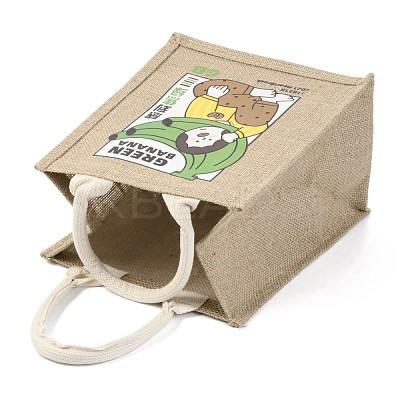 Jute Tote Bags Soft Cotton Handles Laminated Interior ABAG-F003-09D-1