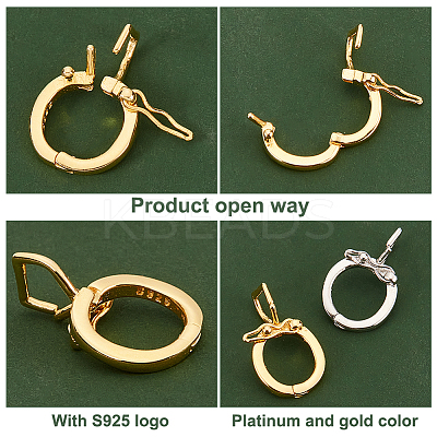 2Pcs 2 Colors 925 Sterling Silver Twister Clasps STER-PH0001-63-1