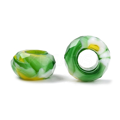 Two Tone Glass European Beads GDA009-5-1