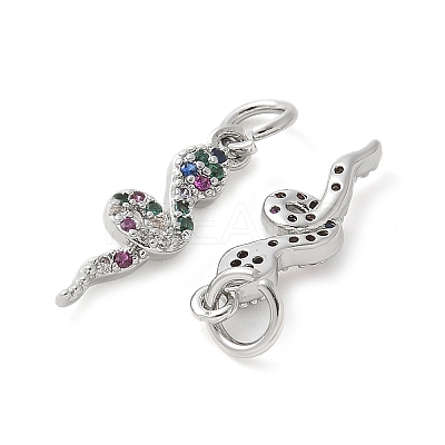Brass Micro Pave Cubic Zirconia Charms KK-U056-35P-1
