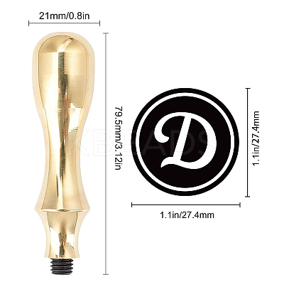 1Pc Golden Tone Brass Stamp Head DIY-CP0008-98G-1